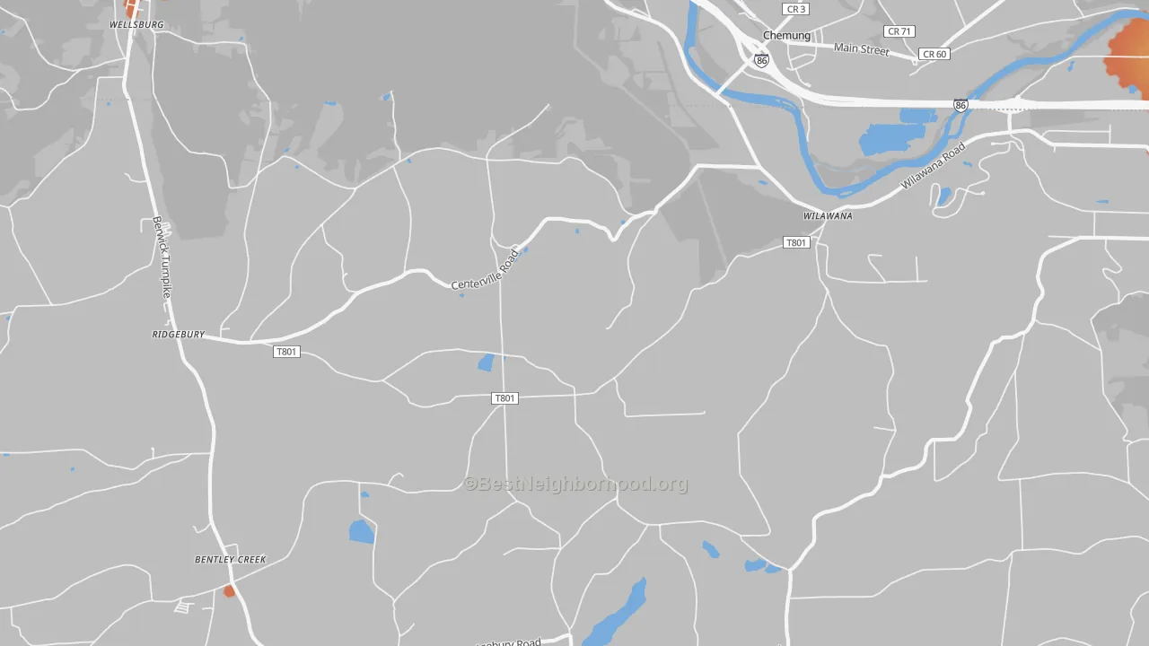 Bike Grade map of Wilawana, PA