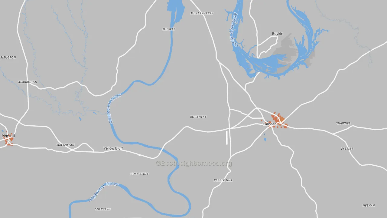 Bike Grade map of Wilcox County, AL
