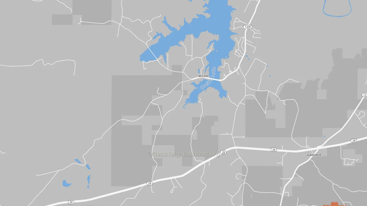 Bike Grade map of Wilda, LA