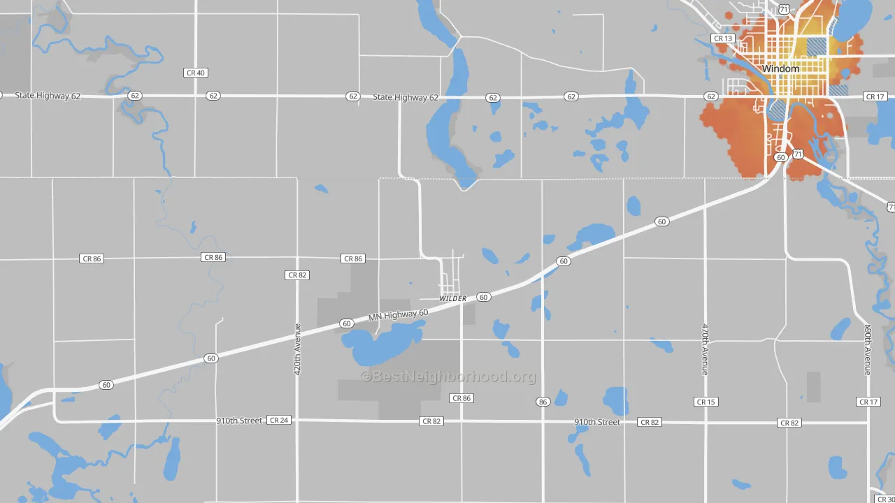 Bike Grade map of Wilder, MN
