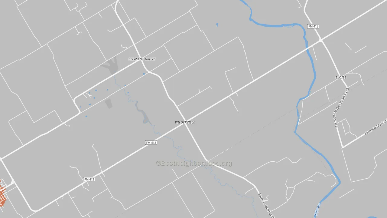 Bike Grade map of Wilderville, TX