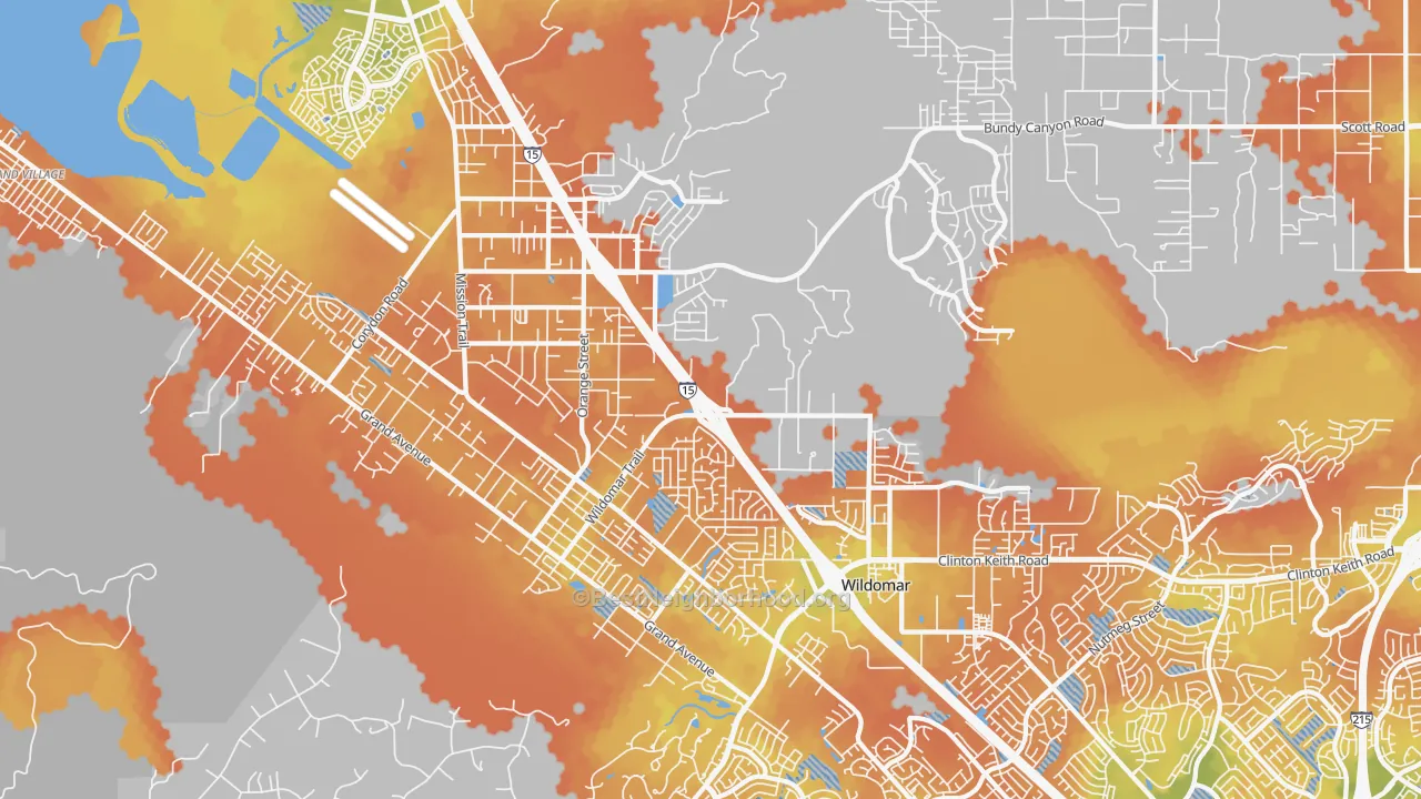 Bike Grade map of Wildomar, CA