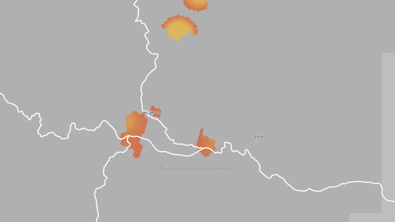 Bike Grade map of Wildwood, CA