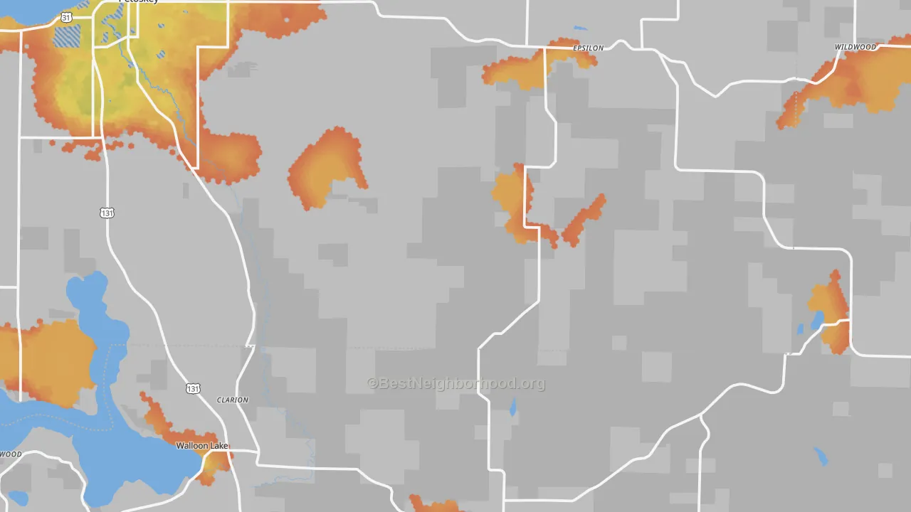 Bike Grade map of Wildwood, MI