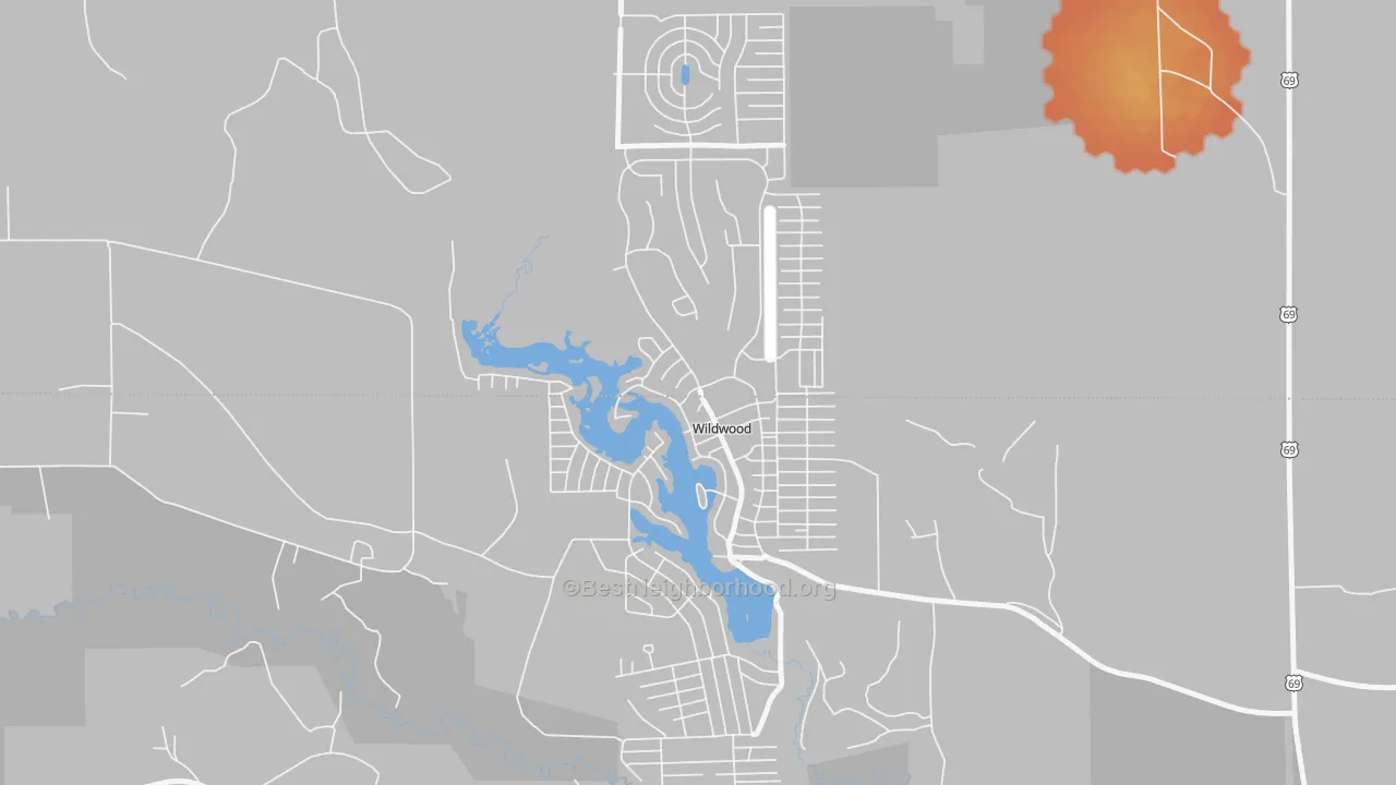 Bike Grade map of Wildwood, TX