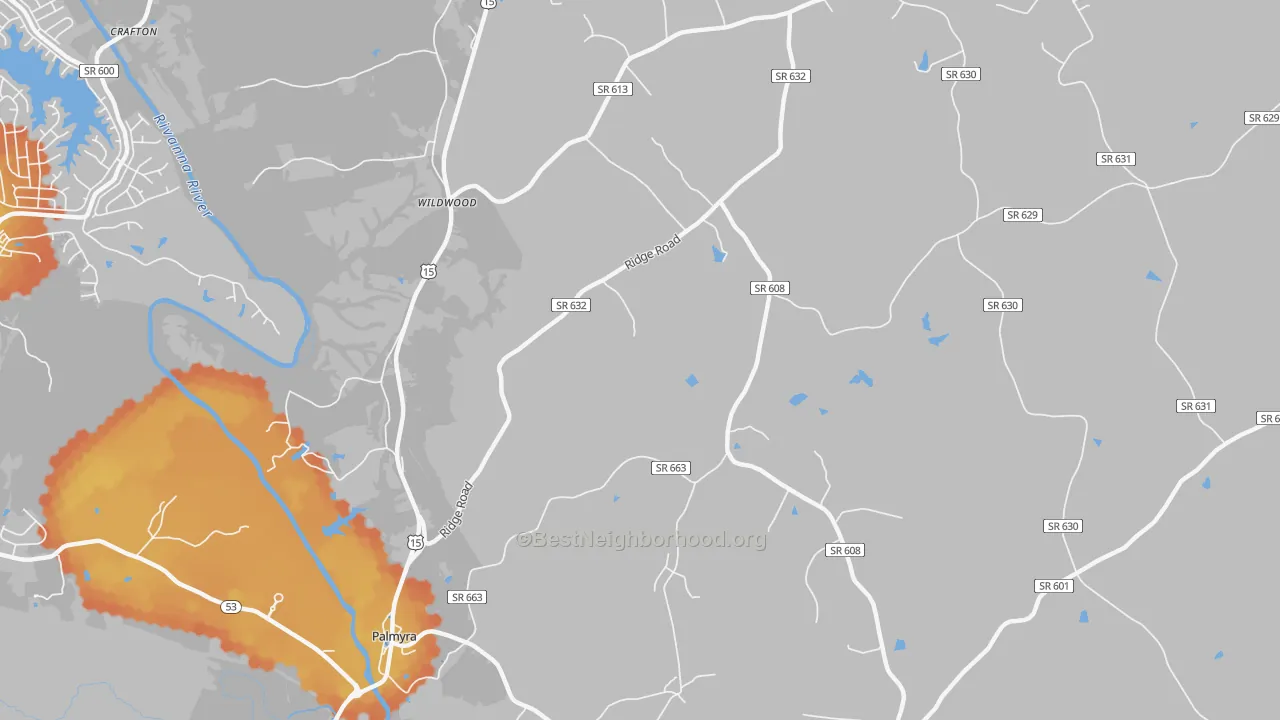Bike Grade map of Wildwood, VA