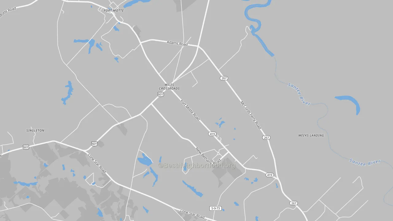 Bike Grade map of Wiles Crossroads, SC