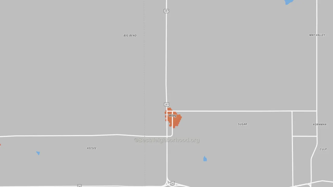 Bike Grade map of Wiley, CO