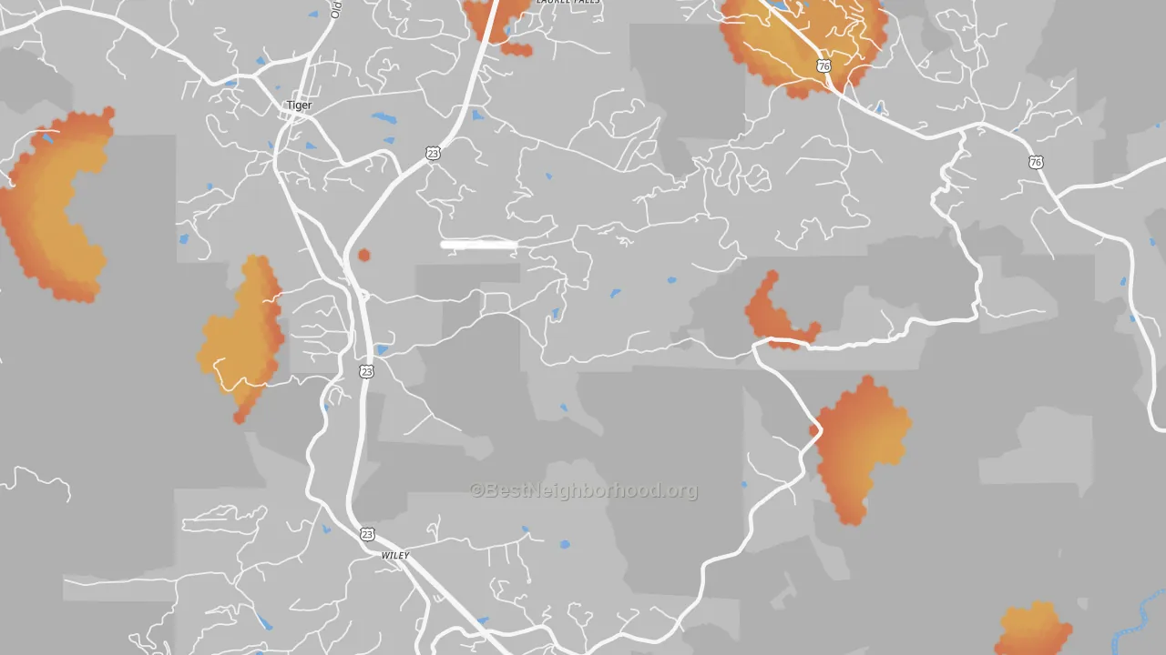 Bike Grade map of Wiley, GA