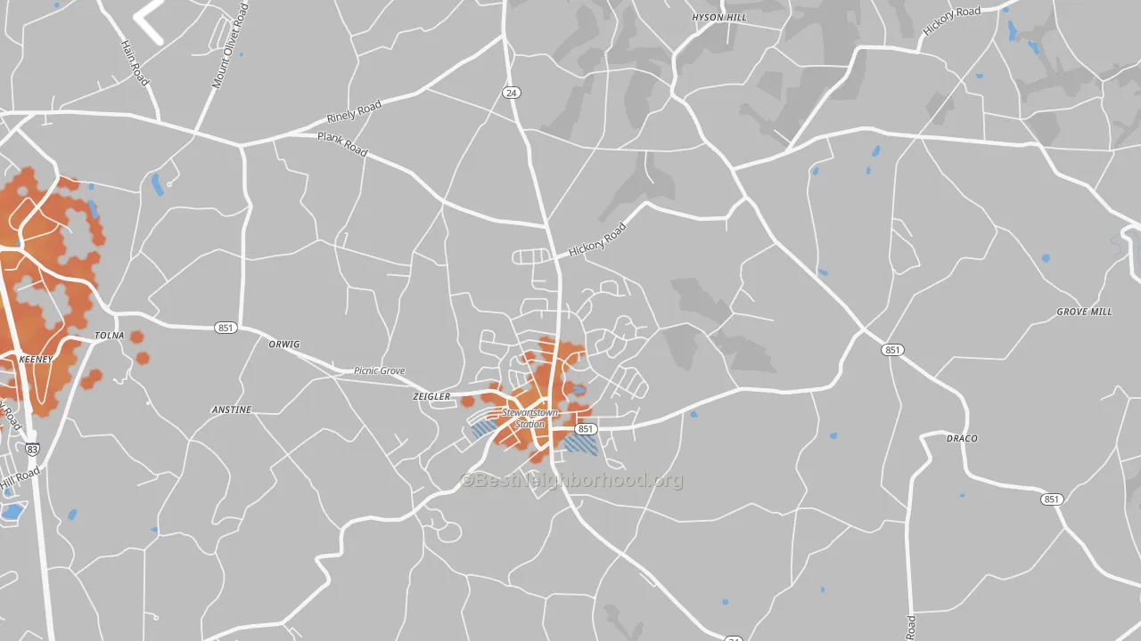 Bike Grade map of Wiley, PA