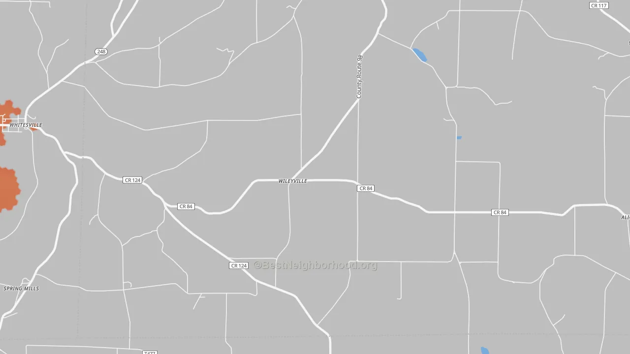 Bike Grade map of Wileyville, NY