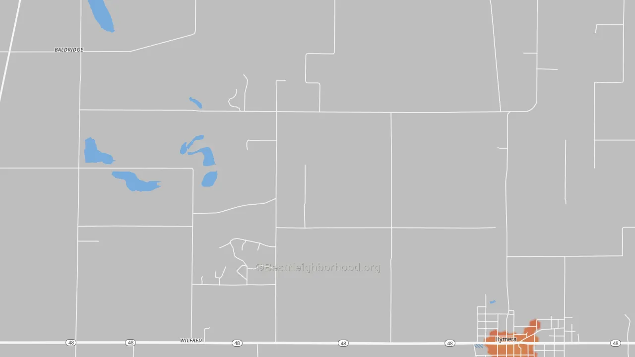 Bike Grade map of Wilfred, IN