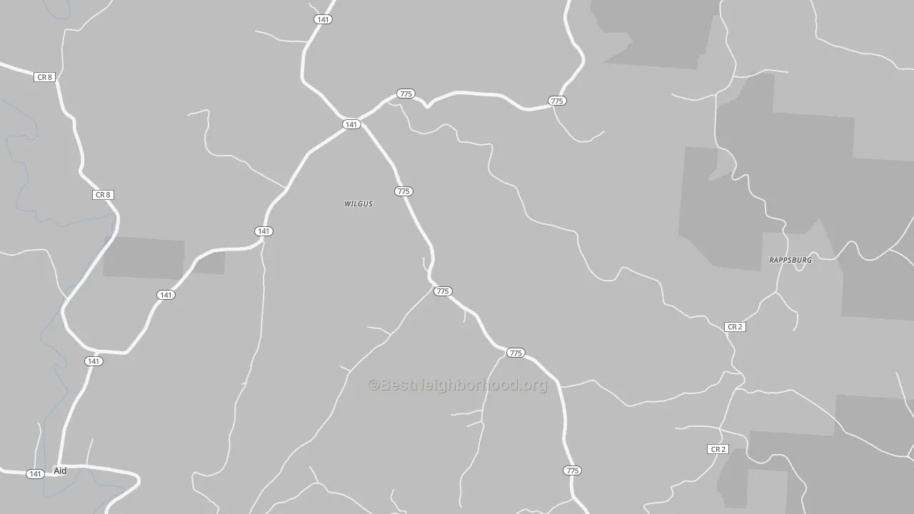 Bike Grade map of Wilgus, OH