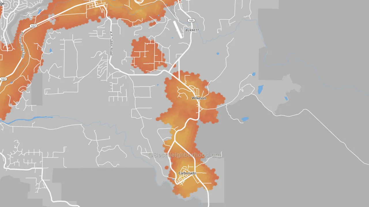 Bike Grade map of Wilkeson, WA
