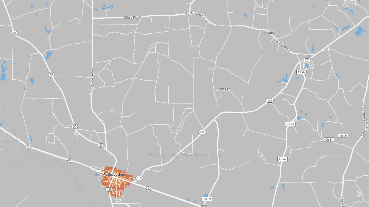 Bike Grade map of Willacoochee, GA