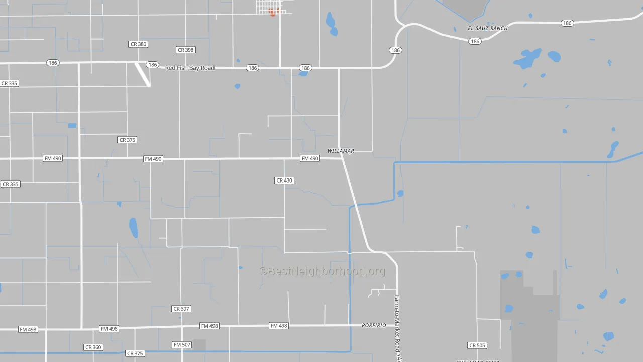 Bike Grade map of Willamar, TX