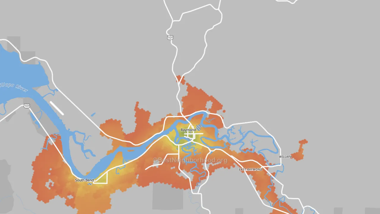 Bike Grade map of Willapa, WA
