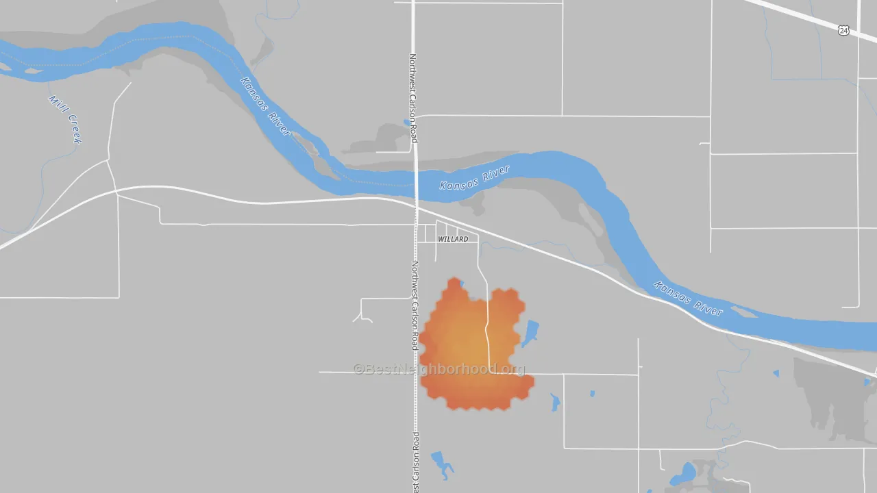 Bike Grade map of Willard, KS