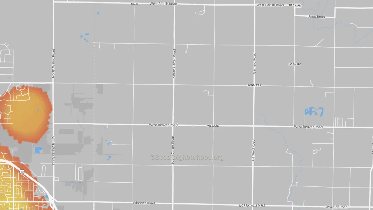 Bike Grade map of Willard, MI