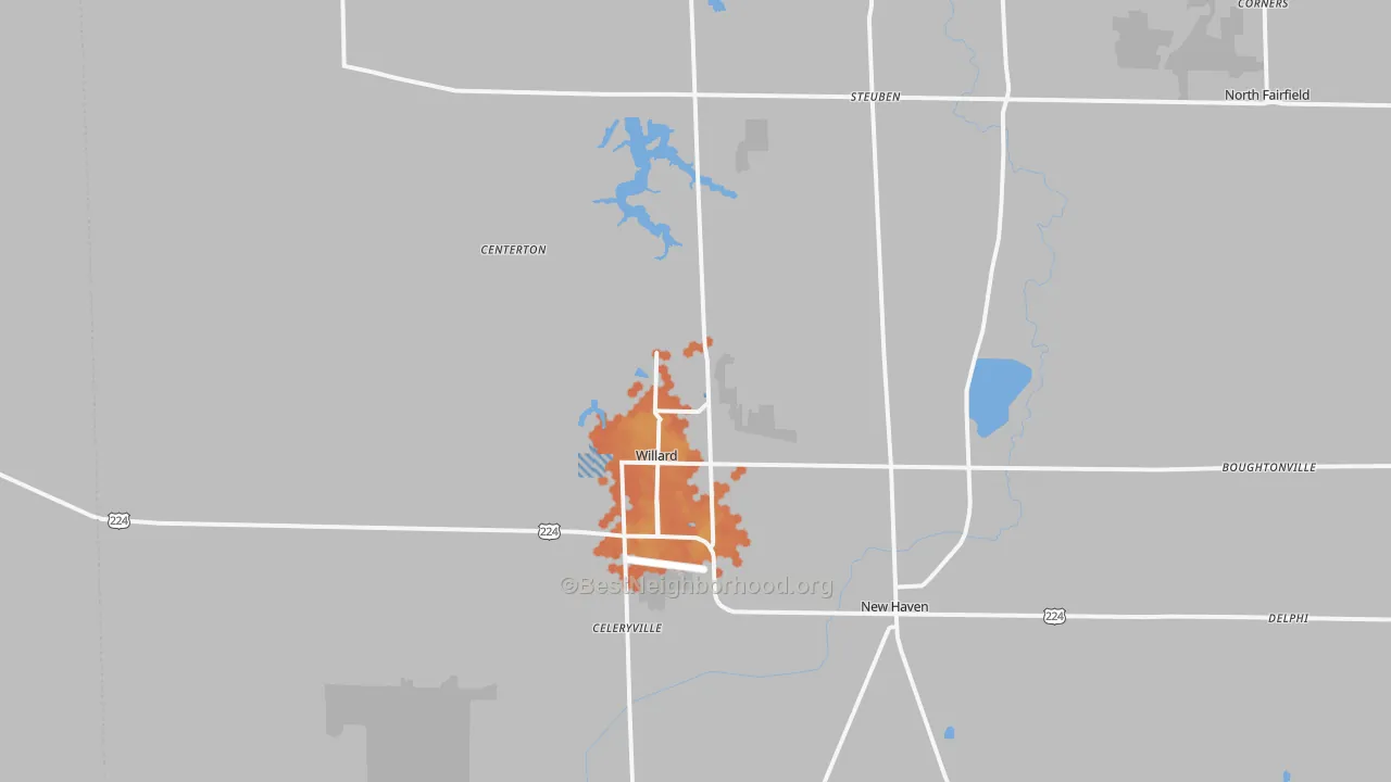 Bike Grade map of Willard, OH