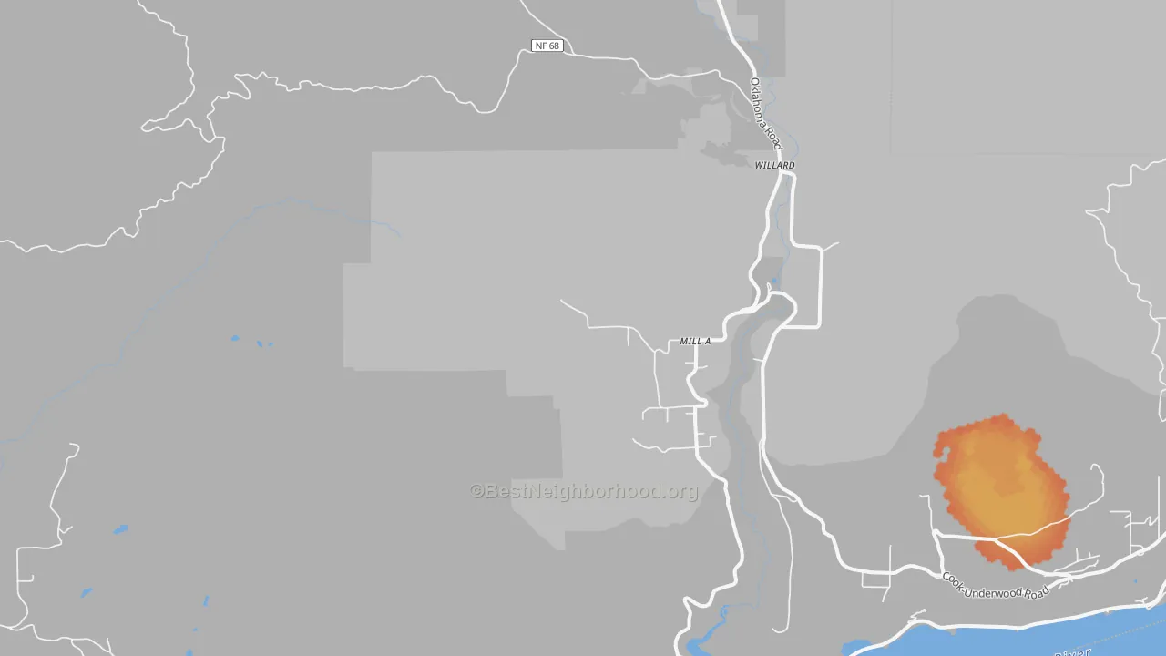 Bike Grade map of Willard, WA