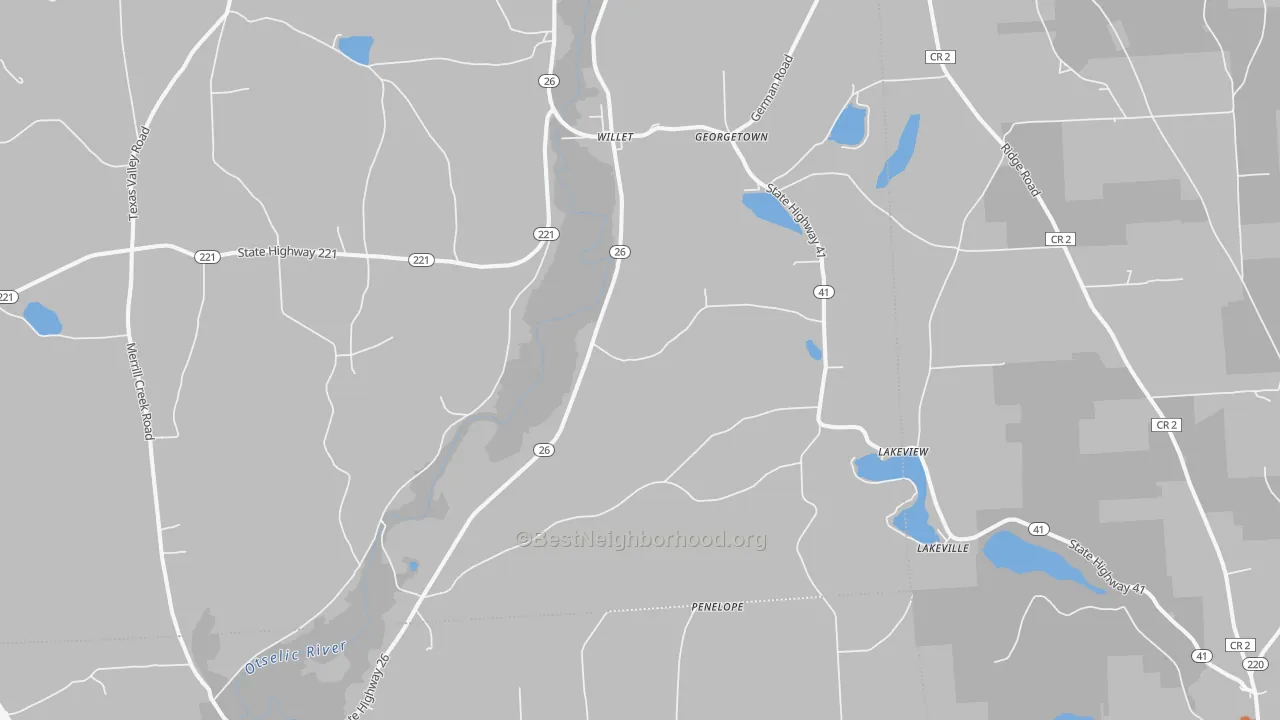 Bike Grade map of Willet, NY