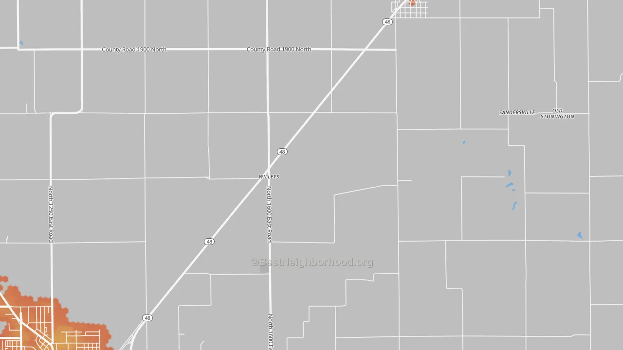 Bike Grade map of Willeys, IL