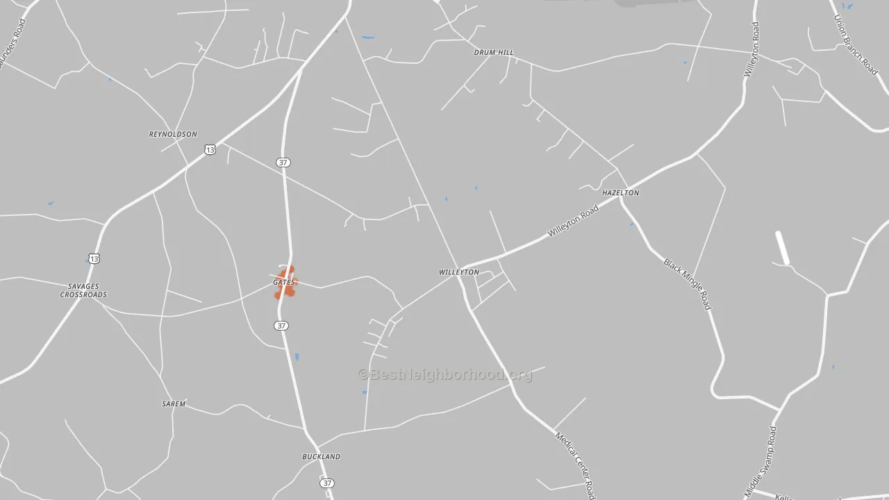 Bike Grade map of Willeyton, NC