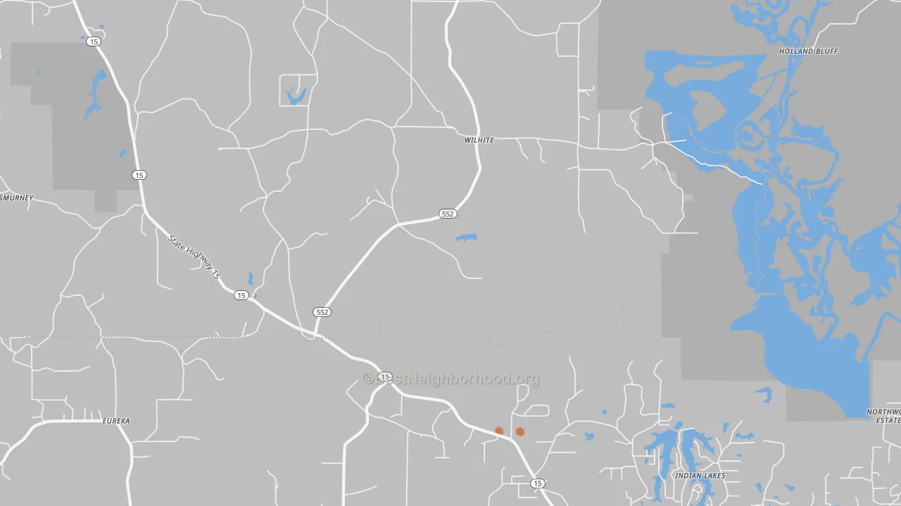 Bike Grade map of Willhite, LA