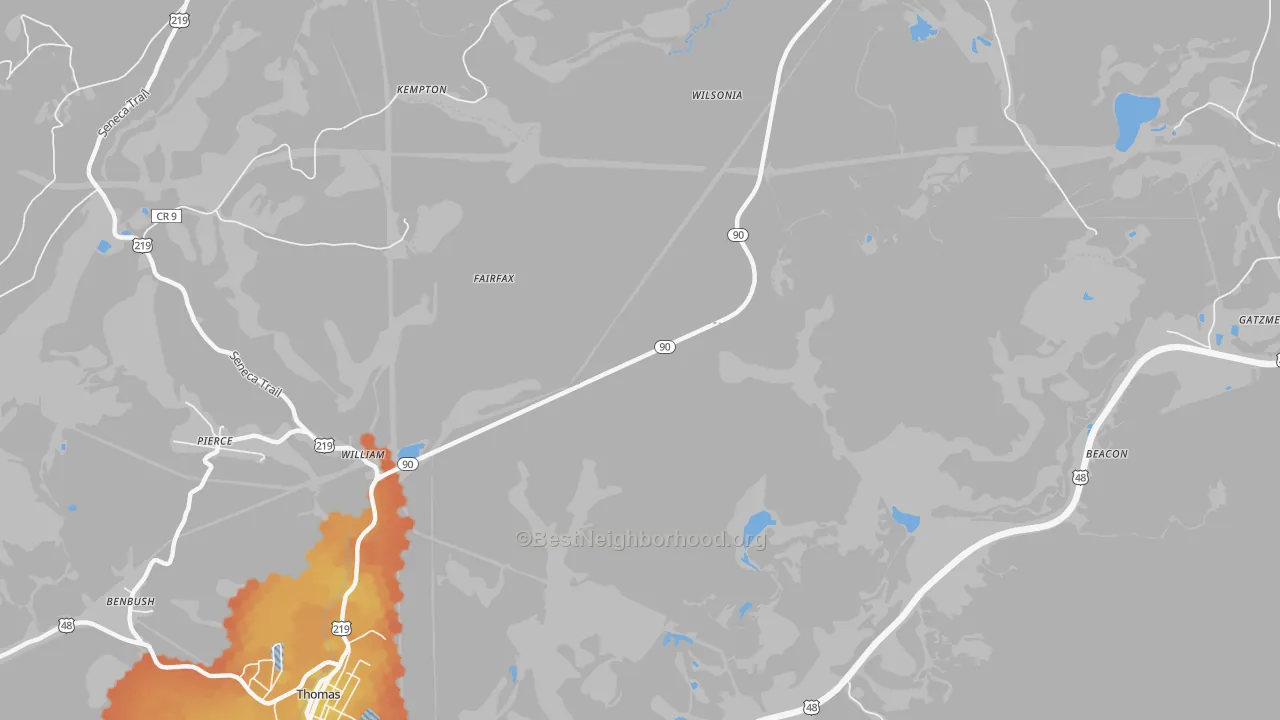 Bike Grade map of William, WV