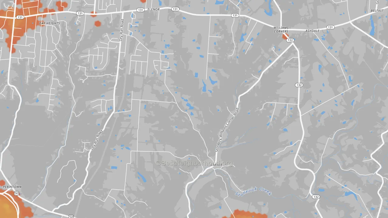 Bike Grade map of Williams Corner, OH