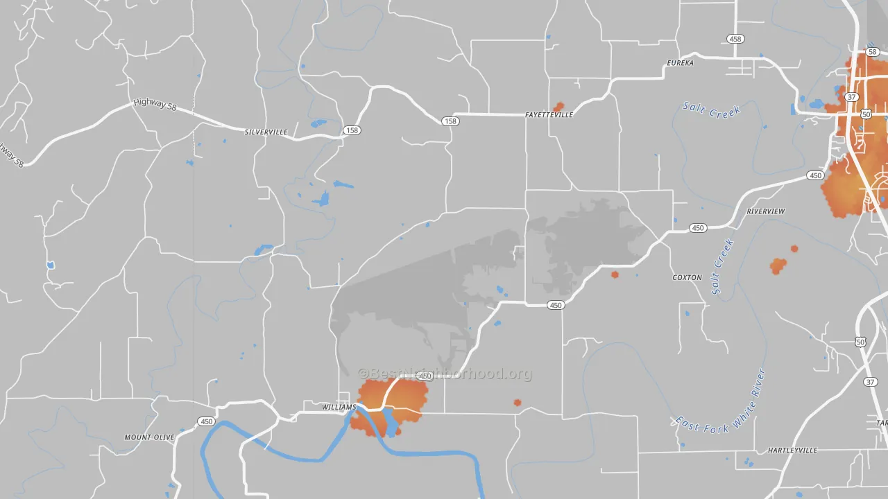Bike Grade map of Williams, IN