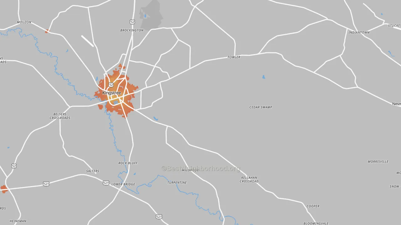 Bike Grade map of Williamsburg County, SC