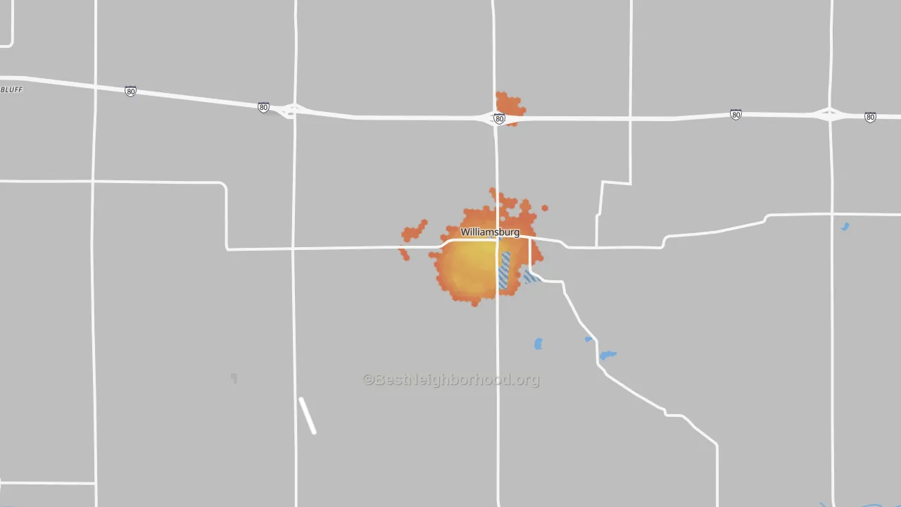 Bike Grade map of Williamsburg, IA