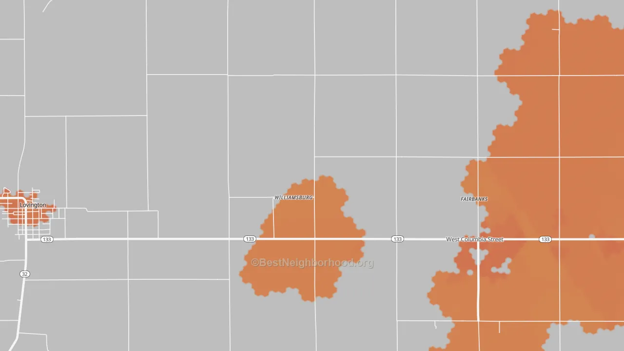 Bike Grade map of Williamsburg, IL
