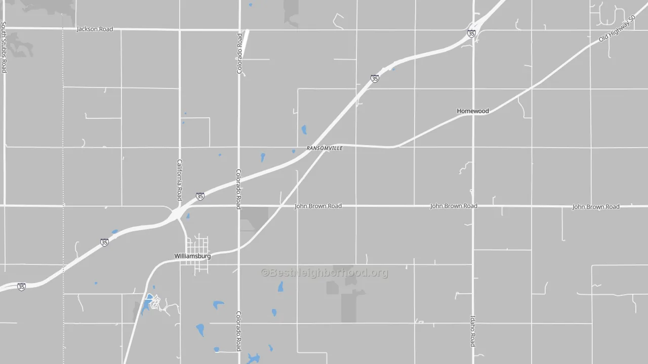 Bike Grade map of Williamsburg, KS
