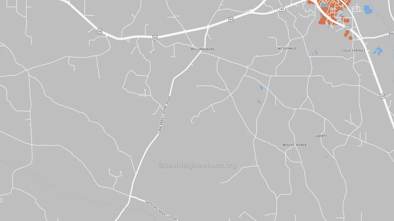 Bike Grade map of Williamsburg, MS