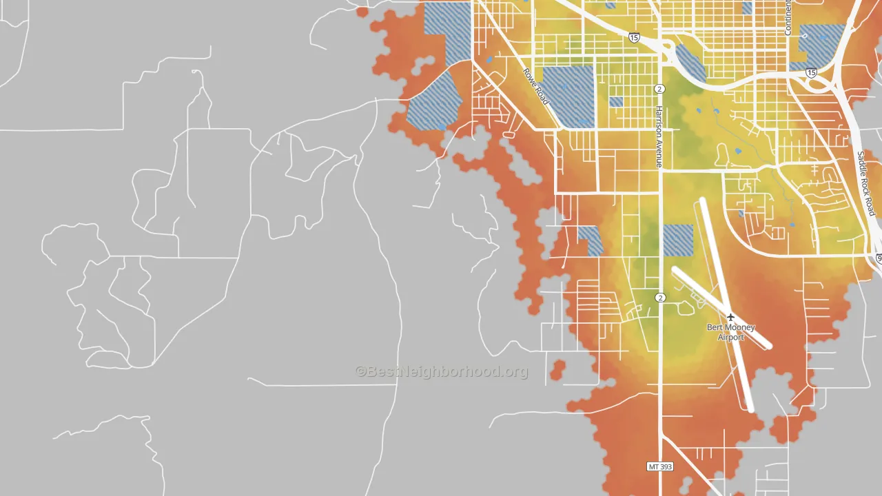 Bike Grade map of Williamsburg, MT