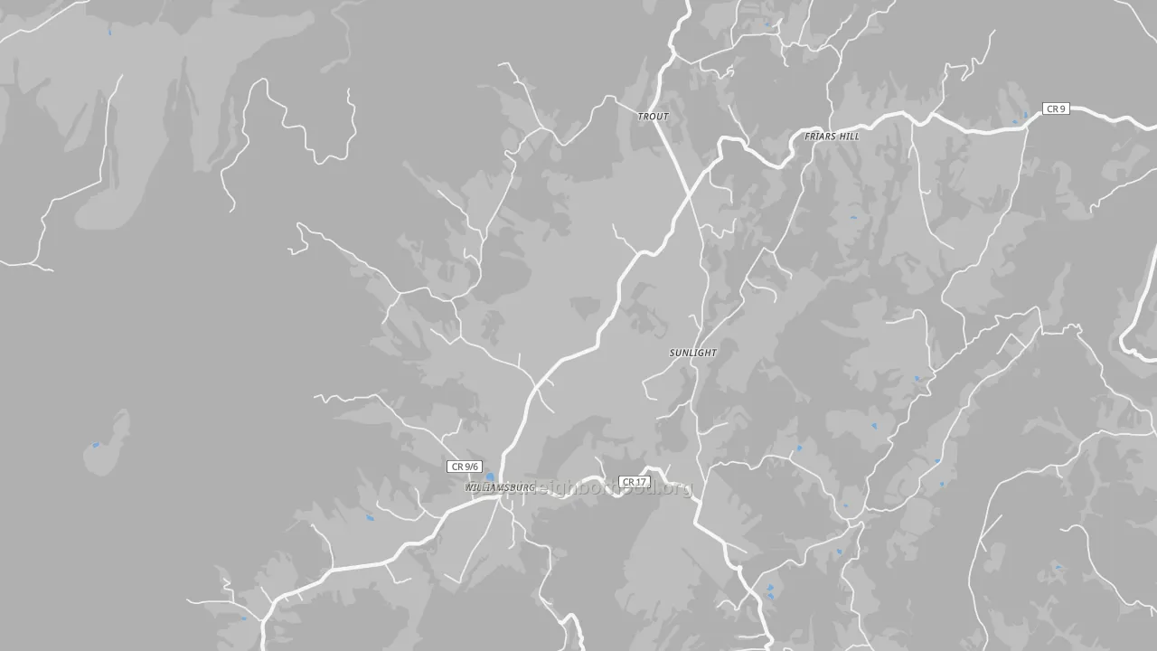 Bike Grade map of Williamsburg, WV