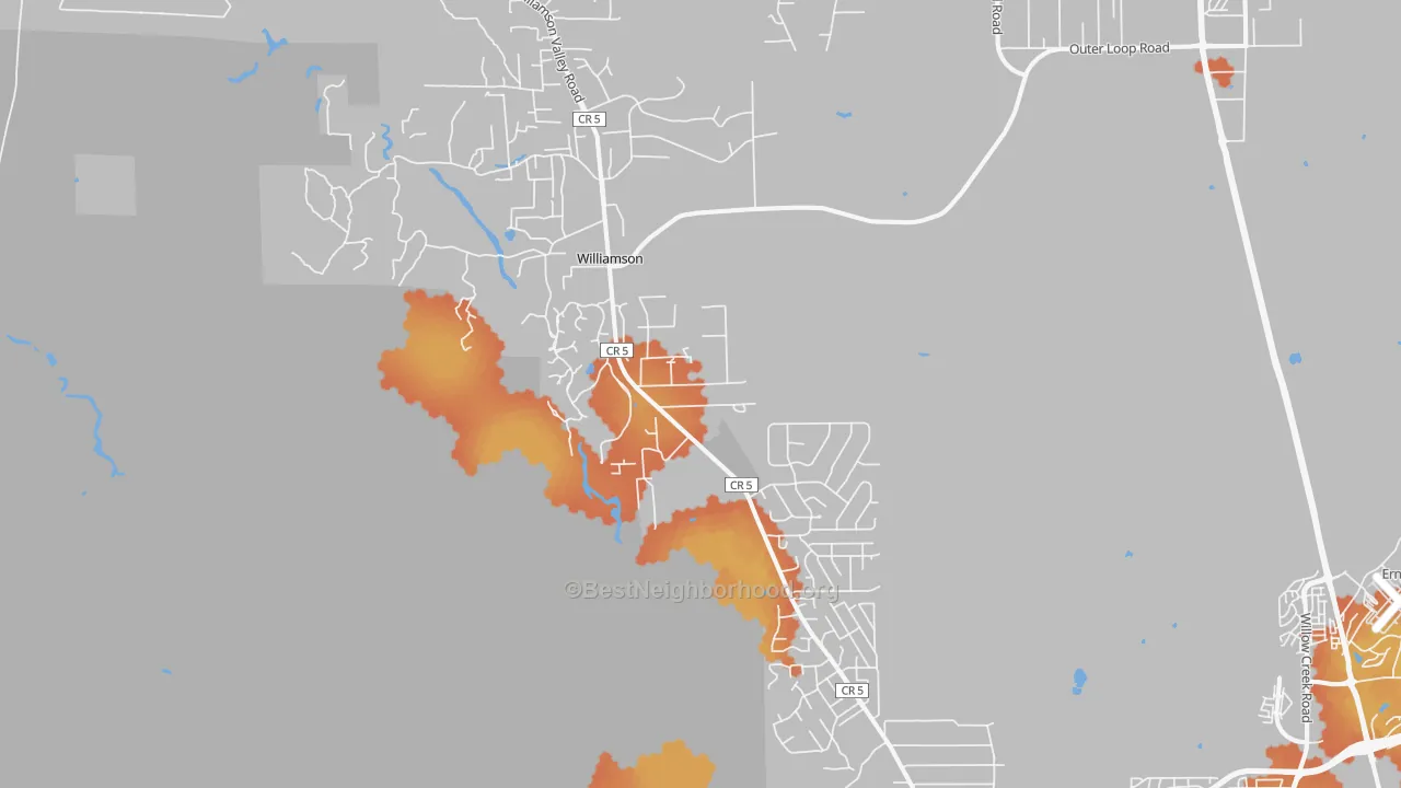 Bike Grade map of Williamson, AZ