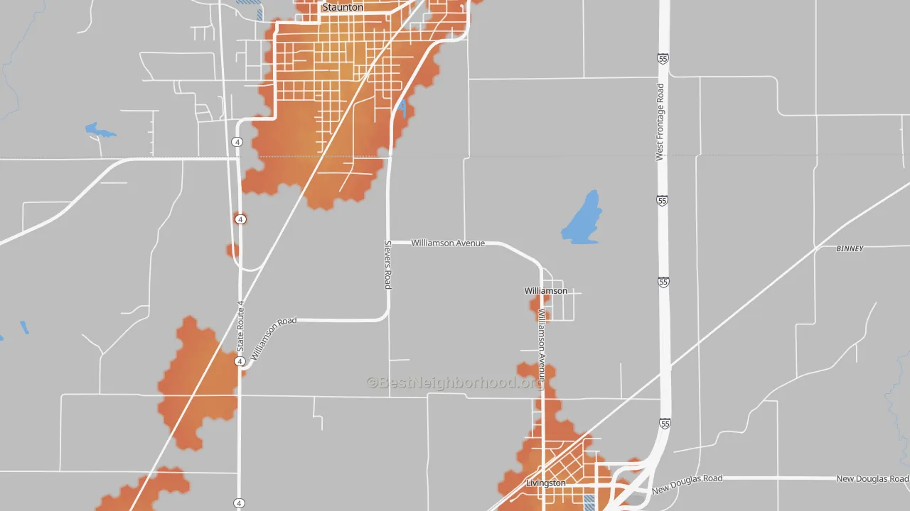 Bike Grade map of Williamson, IL
