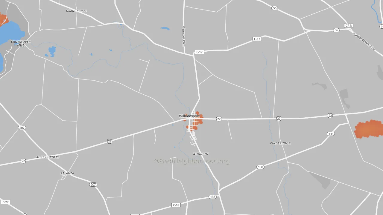 Bike Grade map of Williamsport, OH