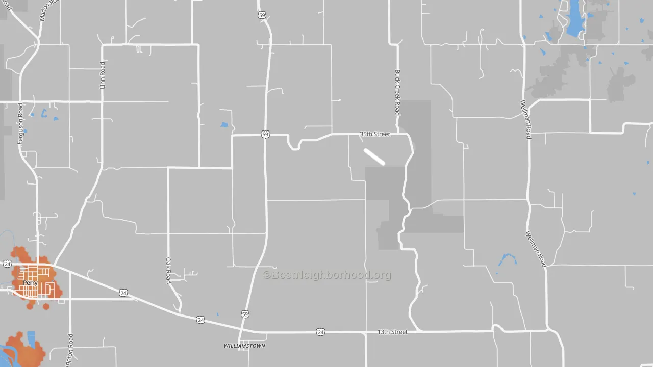 Bike Grade map of Williamstown, KS