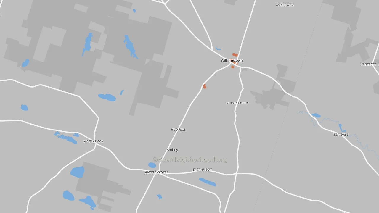 Bike Grade map of Williamstown, NY