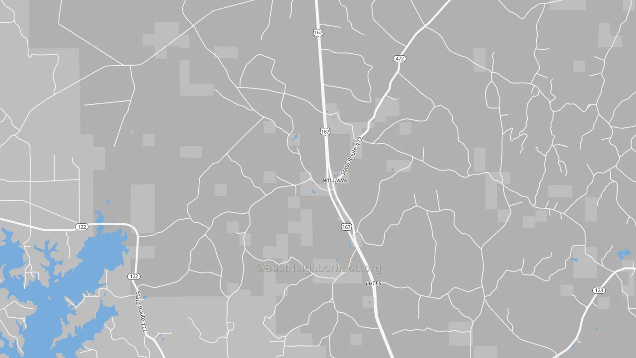 Bike Grade map of Williana, LA