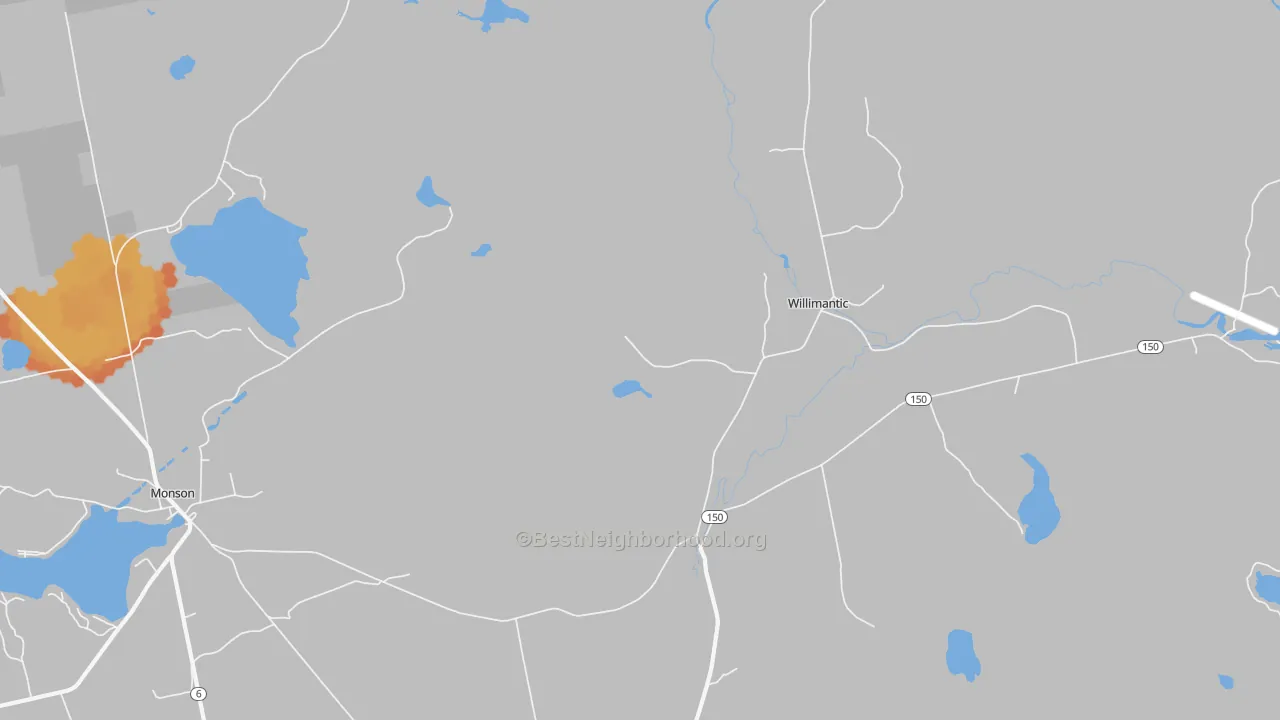 Bike Grade map of Willimantic, ME