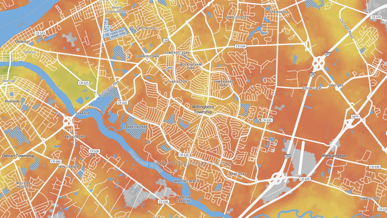 Bike Grade map of Willingboro, NJ