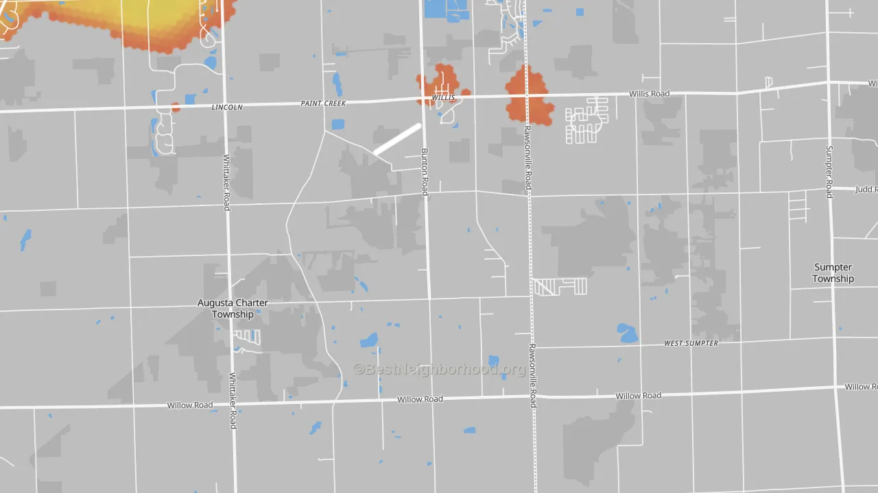 Bike Grade map of Willis, MI