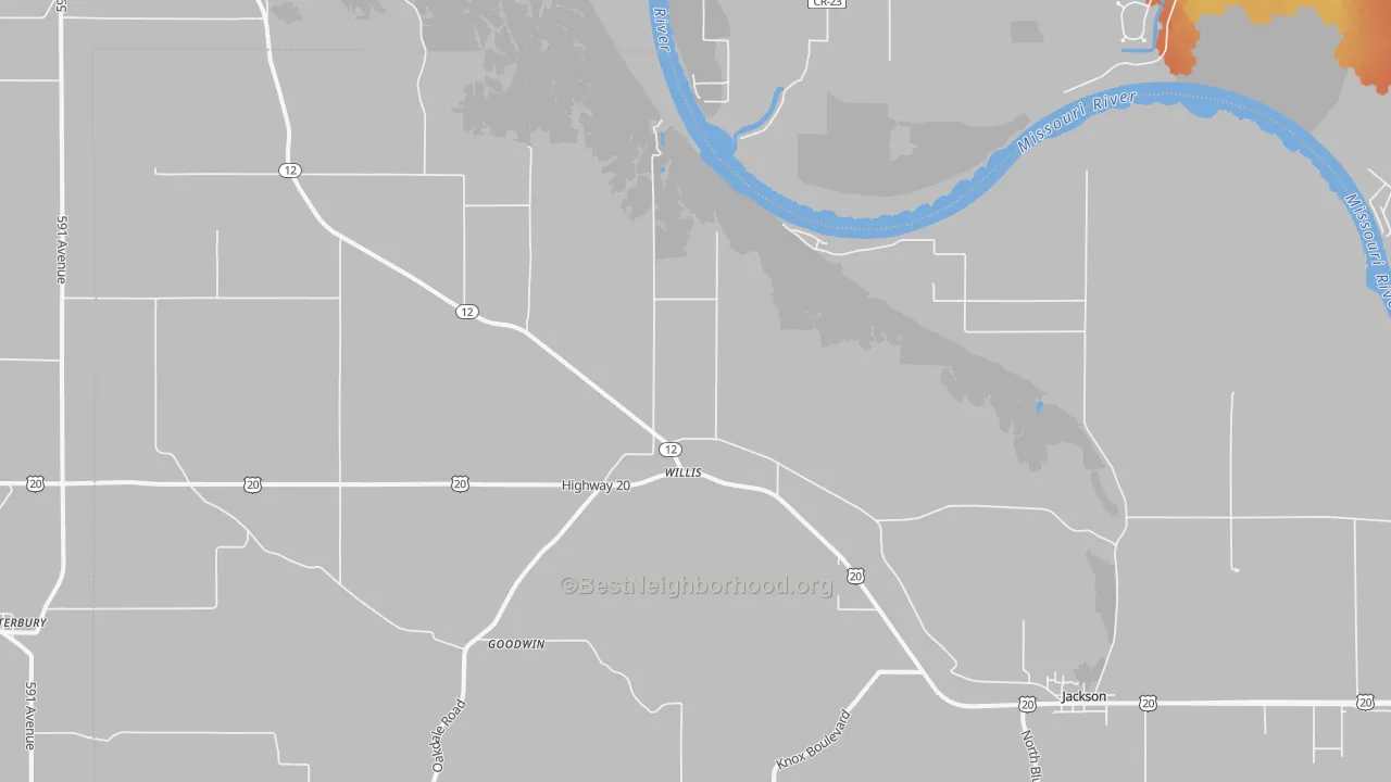 Bike Grade map of Willis, NE