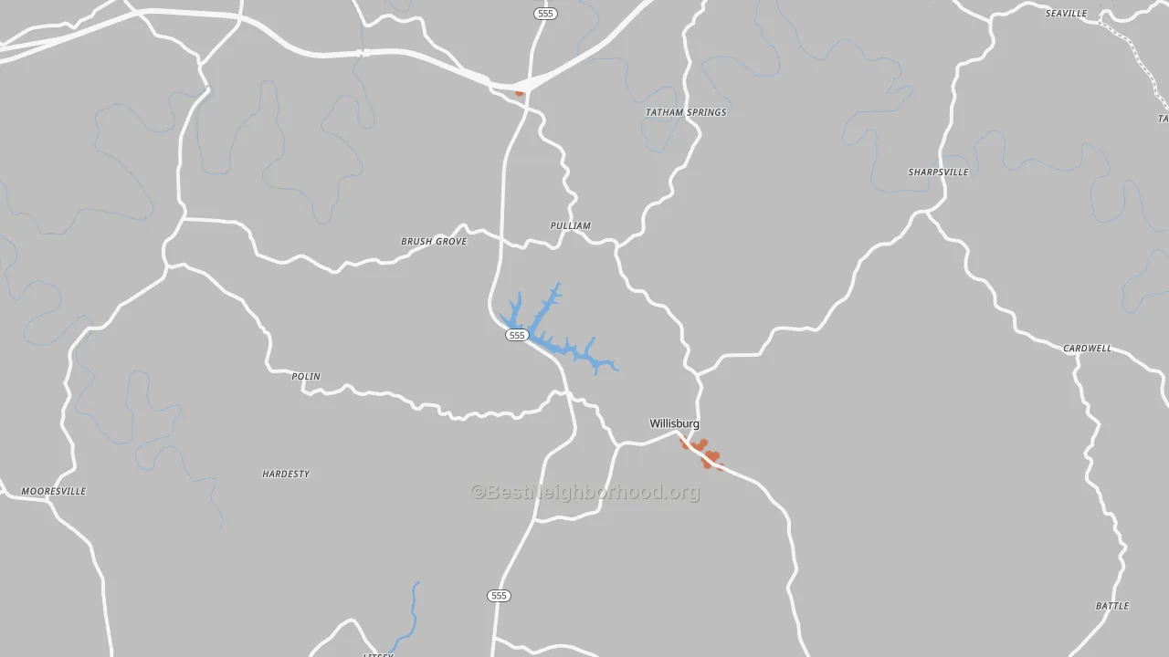 Bike Grade map of Willisburg, KY